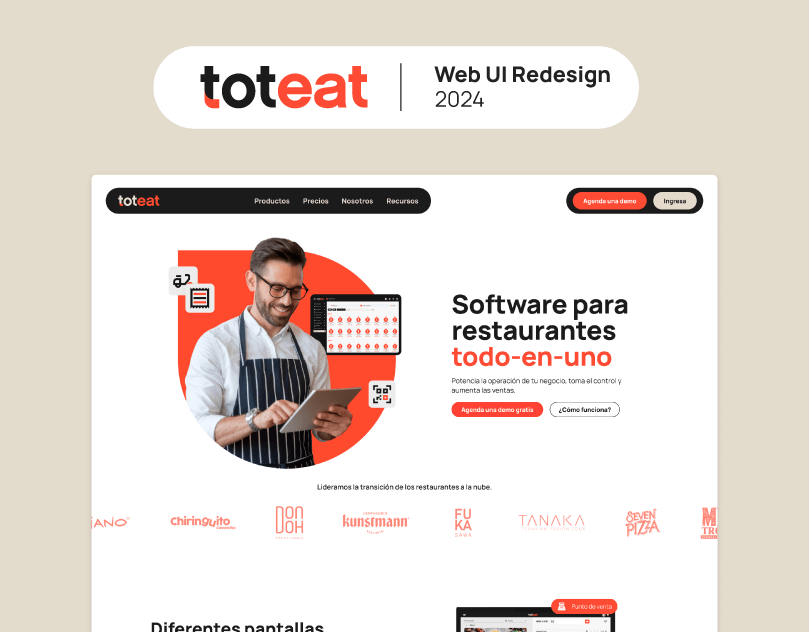 UI for toteat web thumbnail